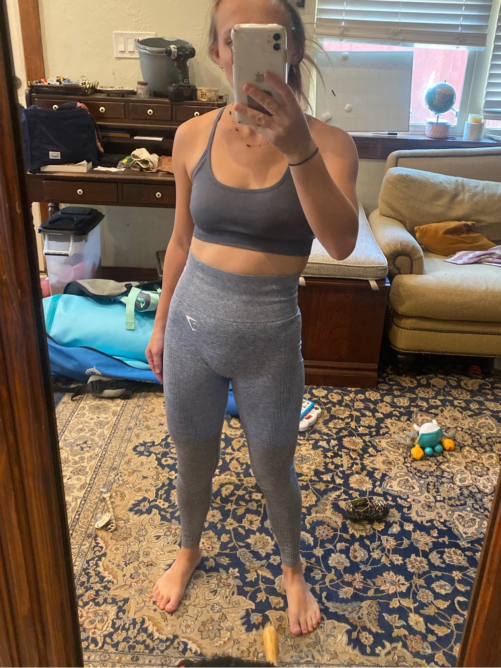 Gymshark Vital Seamless High-Waist Gray/Blue Seamless Leggings